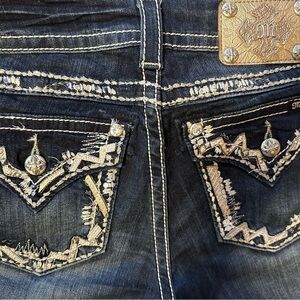 Miss Me Navy Jeans Easy Cropped